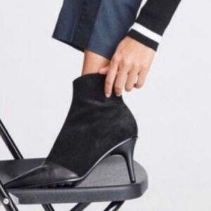 Rag & Bone Beha Mixed Leather‎ Suede Booties In Black Size 41